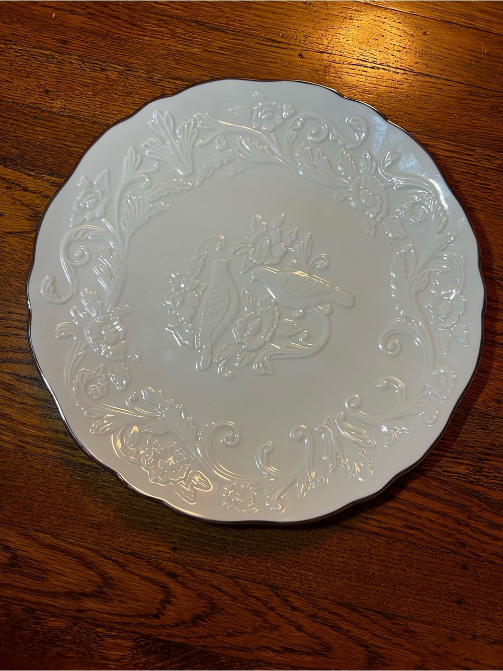 Lenox Anniversary Plate with Lovebirds